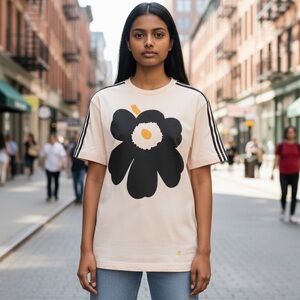 ADIDAS x MARIMEKKO: “Unikko”Training T-Shirt (Halo Blush/Black)